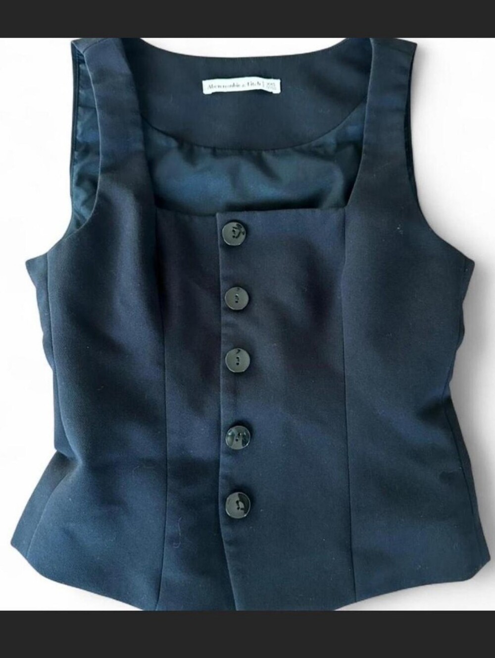Black Button-Front Vest
